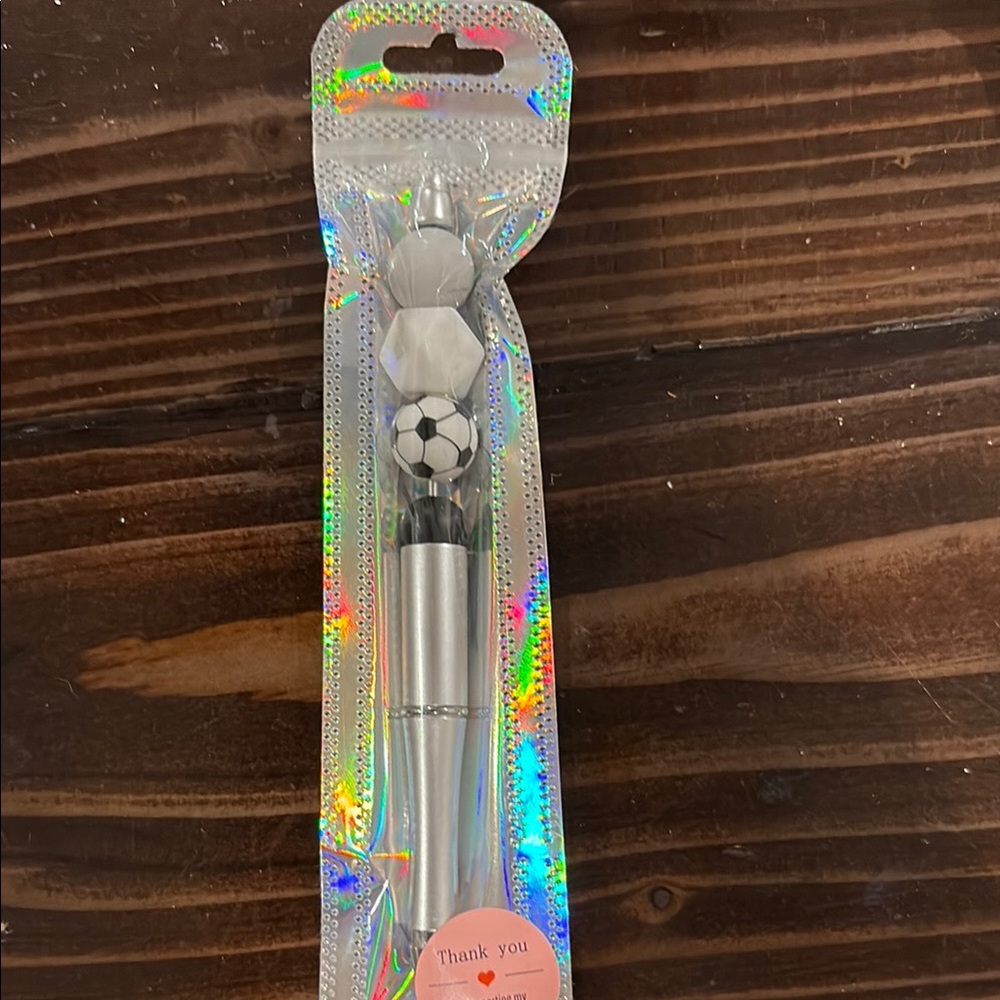 Silver Soccer Ball Pen